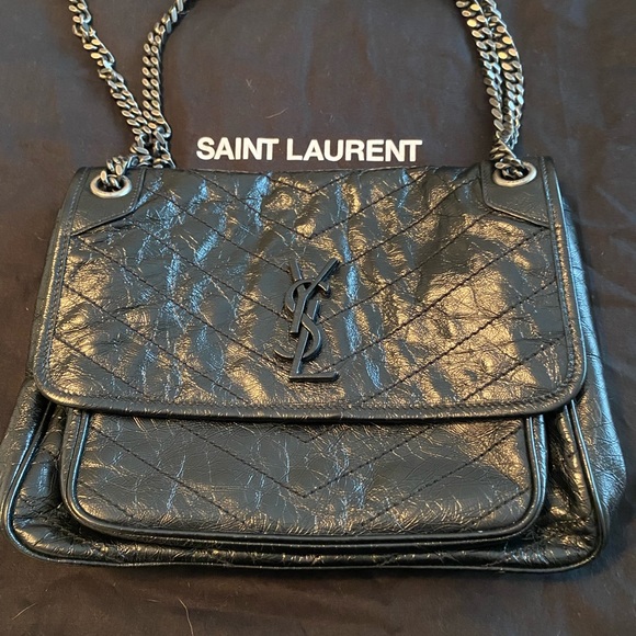 YSL Medium Saint Laurent crinkle calf Flap bag - Picture 8 of 15